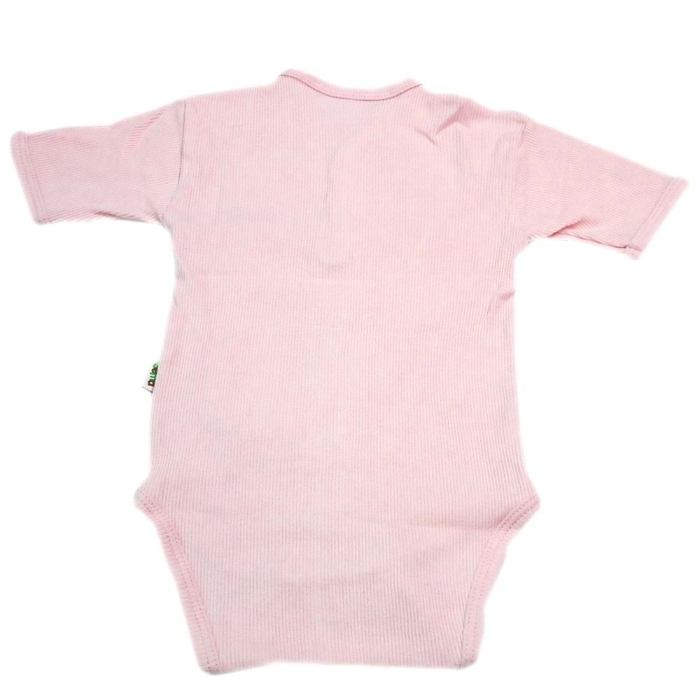 Sema Baby Yarım Kol Kaşkorse Badi (Body) - Pembe 12-18 Ay