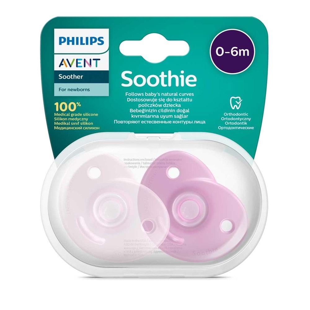 Philips Avent Soothie Ortodontik Saklama Kutulu 2li Emzik 0-6 Ay - Kız