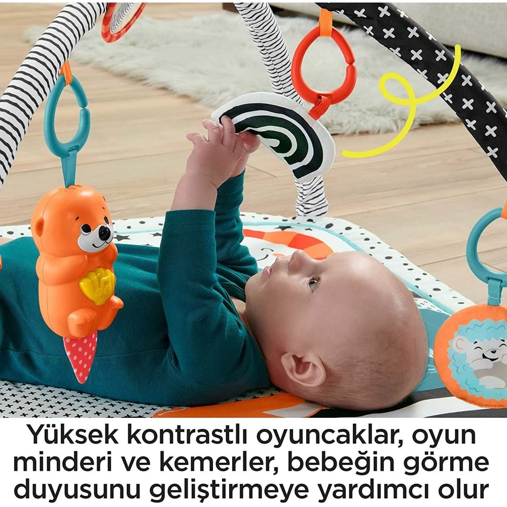 Fisher Price Neşeli Hayvanlar 3'ü 1 Arada Jimnastik Merkezi Oyun Halısı