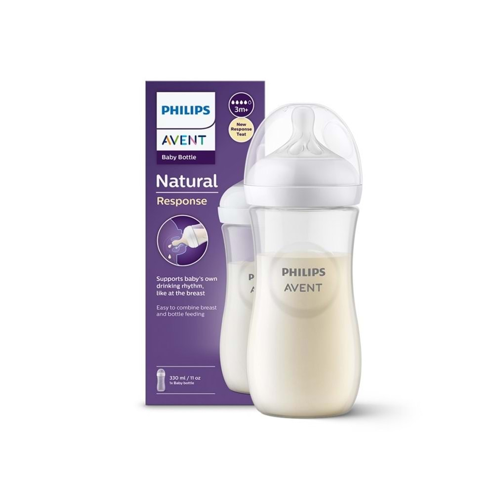 Philips Avent Natural Response PP Biberon 3 Ay+ 330ml SCY906/01