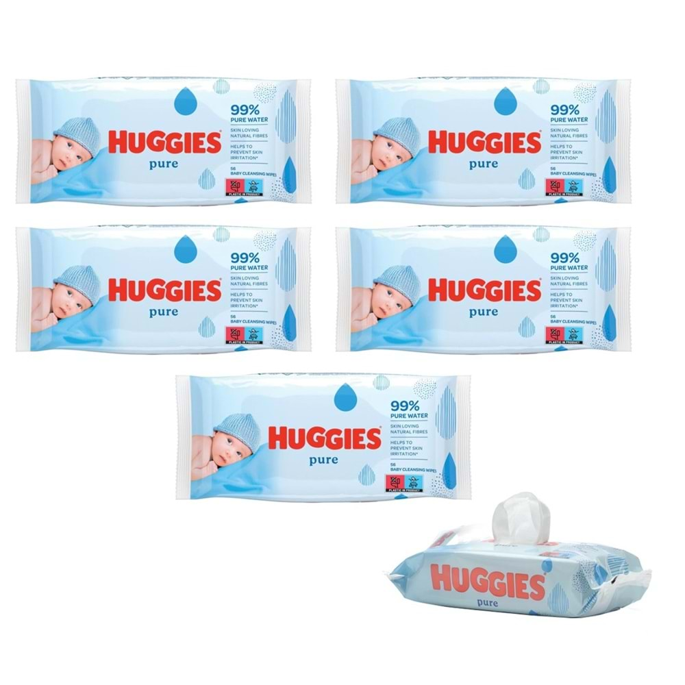 Huggies Pure Yenidoğan Hassas Islak Havlu 72 Yaprak 5'li Paket (432 Yaprak)