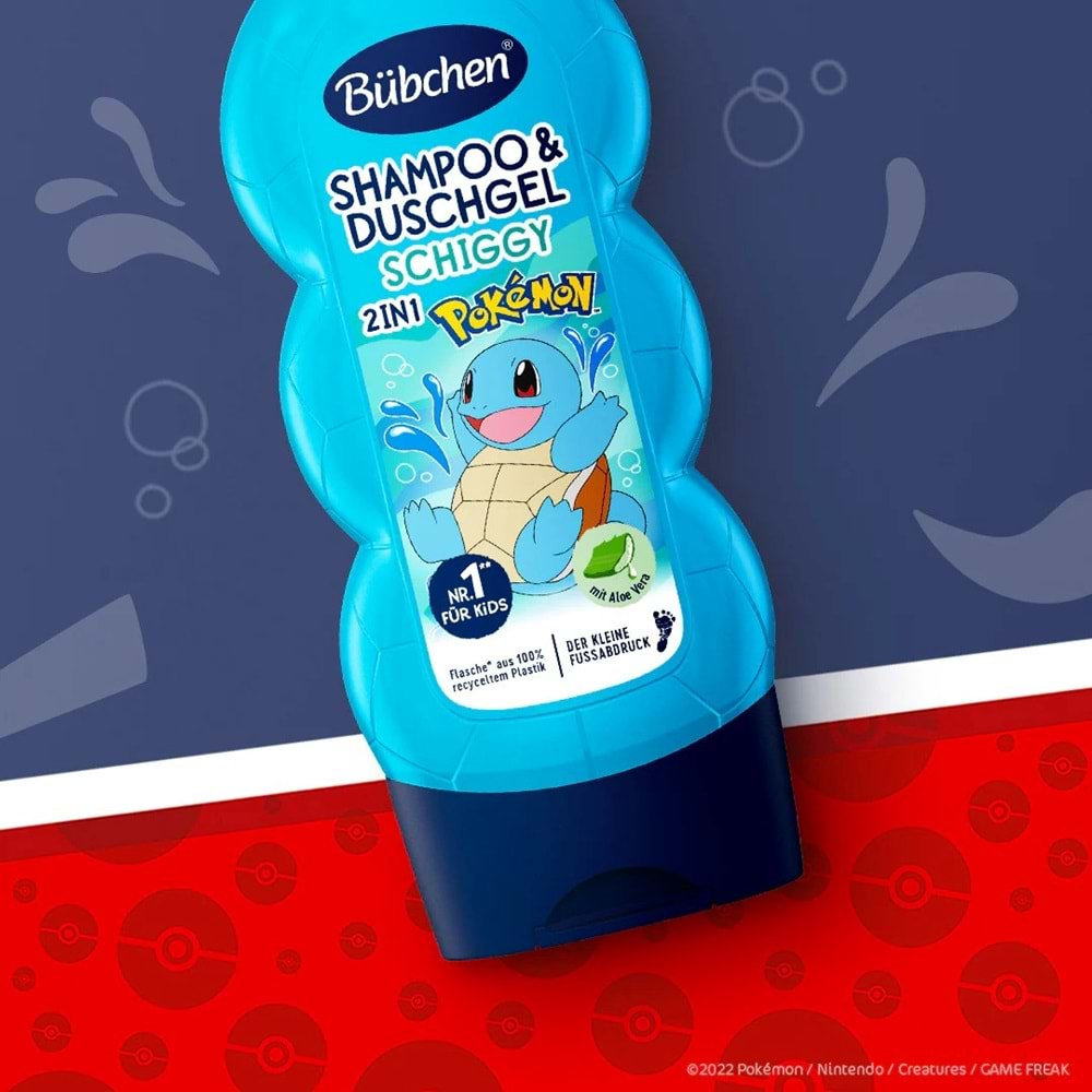 Bübchen Çocuk Şampuan&Duş Jeli 2 in 1 Pokemon Schiggy 230 ml