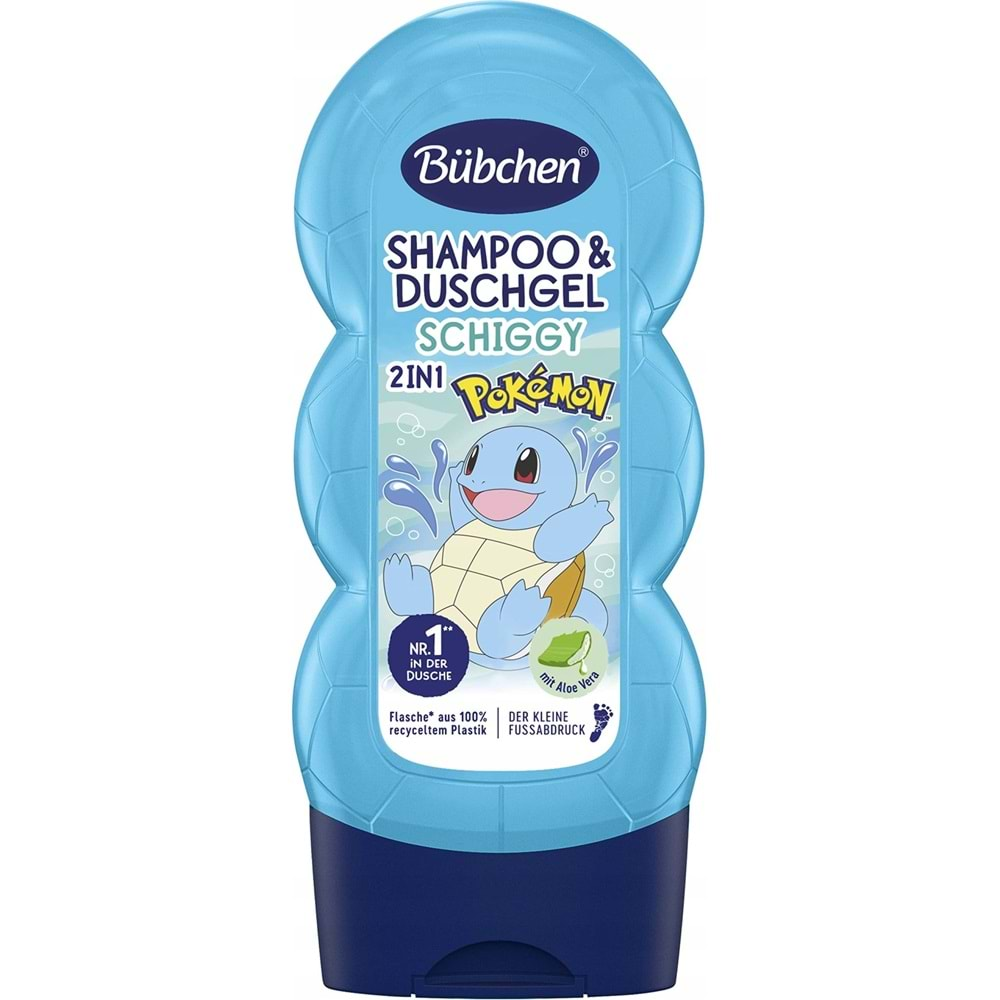 Bübchen Çocuk Şampuan&Duş Jeli 2 in 1 Pokemon Schiggy 230 ml