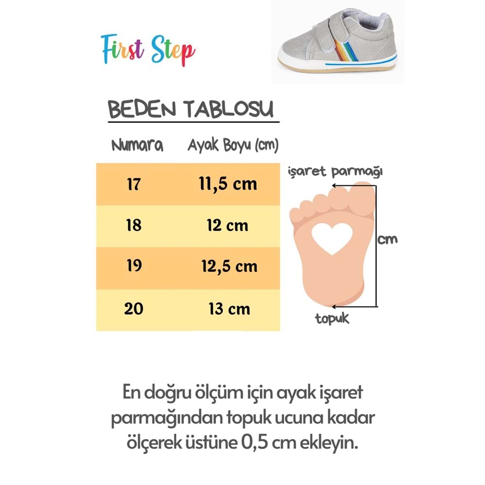 Gri Renkli Şeritli Cırt Cırtlı Erkek Bebek Patik-G-2351 Gri