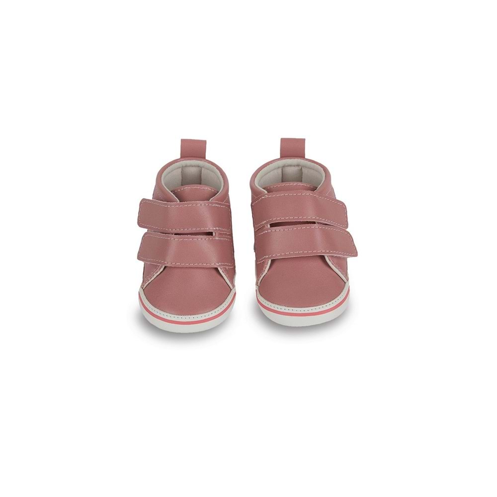 Pembe Simli Yıldızlı Kız Bebek Cırt Cırtlı Patik Yürüme Öcesi-G-2356 Pembe