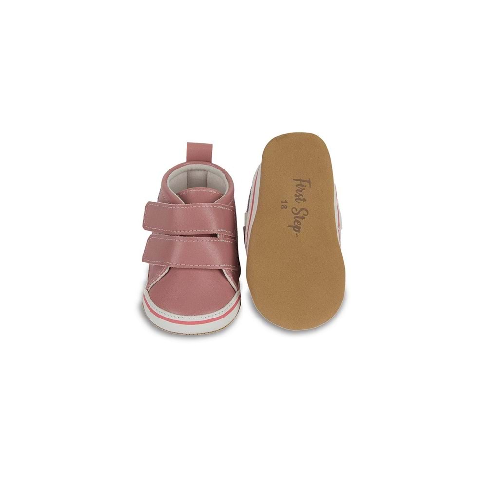 Pembe Simli Yıldızlı Kız Bebek Cırt Cırtlı Patik Yürüme Öcesi-G-2356 Pembe