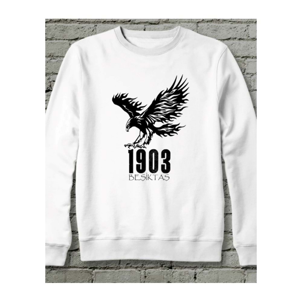Siyah Beyaz Asalet – Taraftar Ruhu Üzerinizde! Unisex Sweatshirt Beyaz