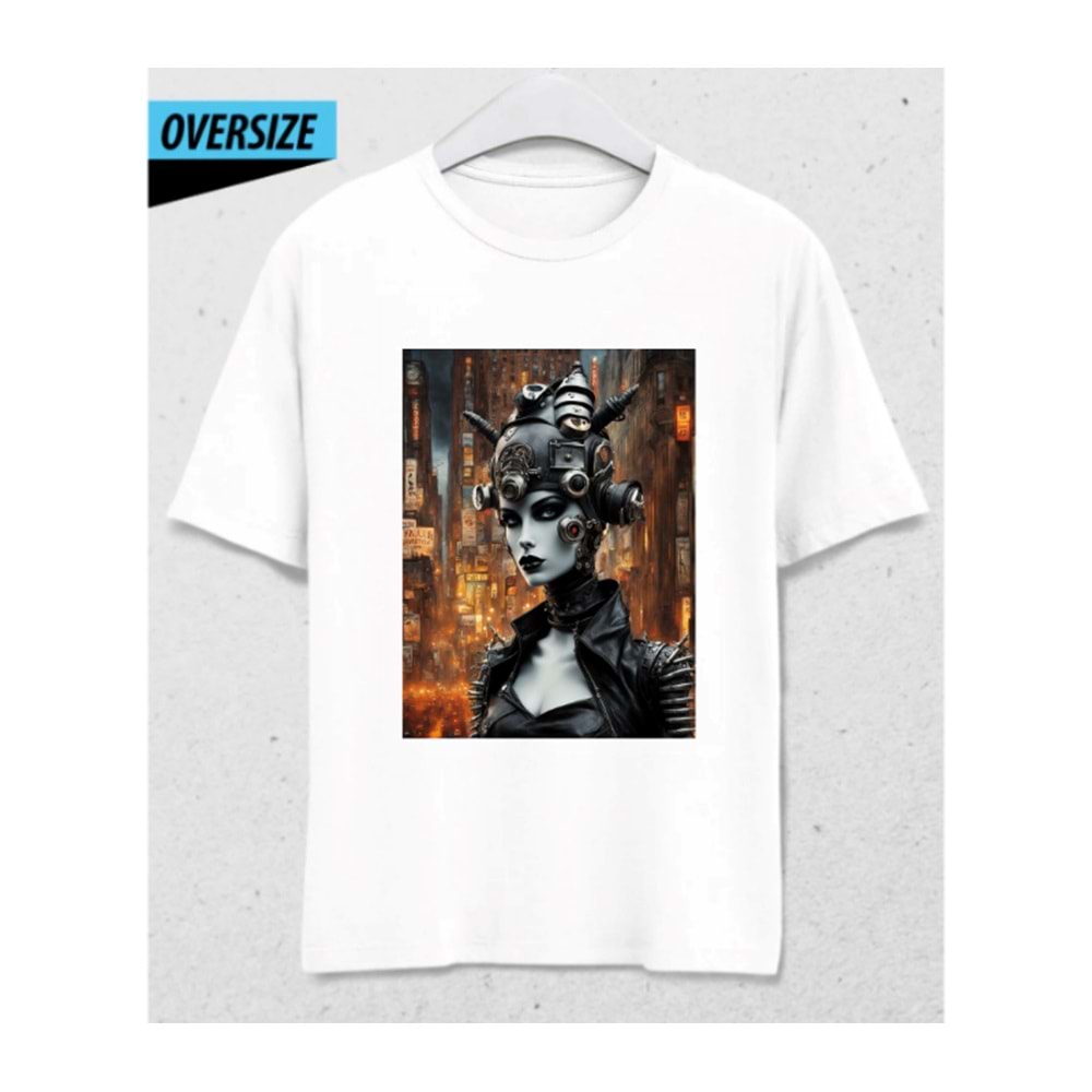 CyberQueen – Kodlanmış Güzellik Oversize T-Shirt