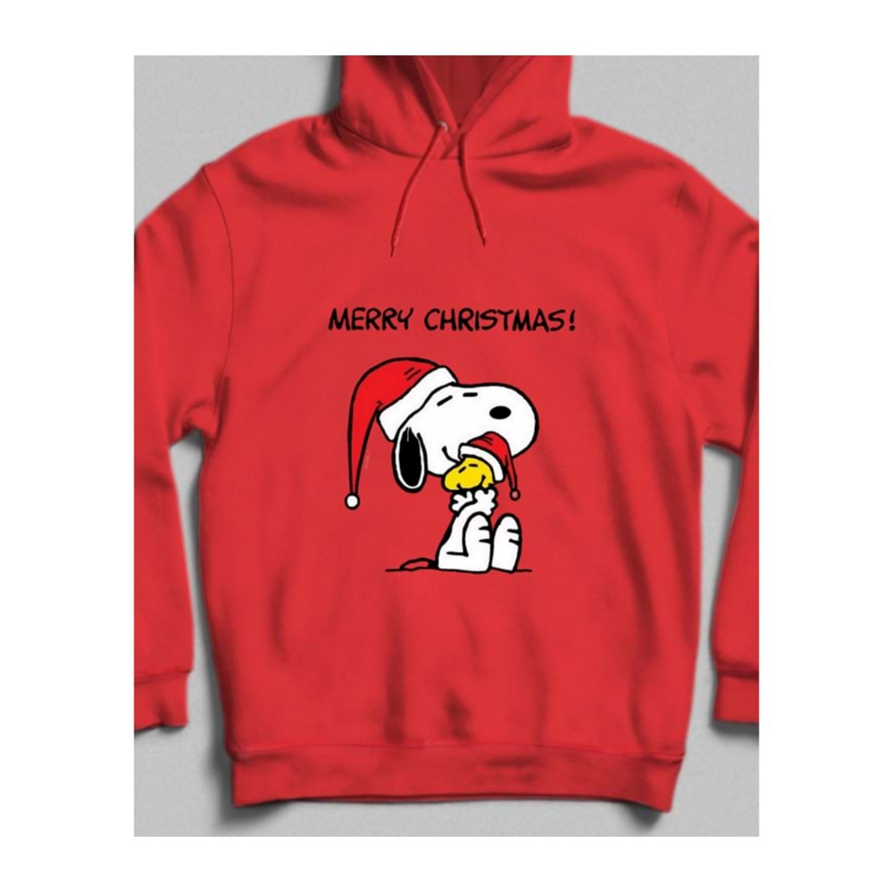 Snoopy Christmas Cozy Hoodie Kırmızı