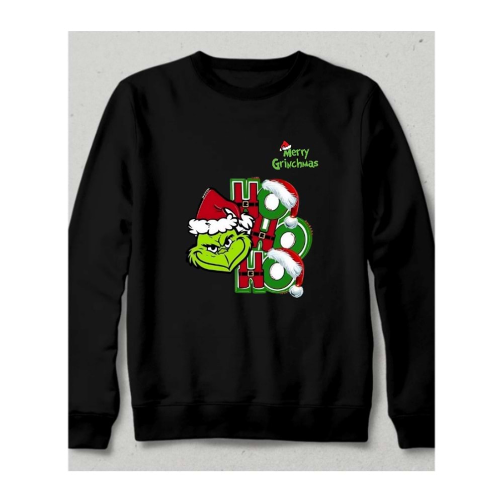 Ho Ho Ho! Christmas Vibes Sweatshirt Siyah