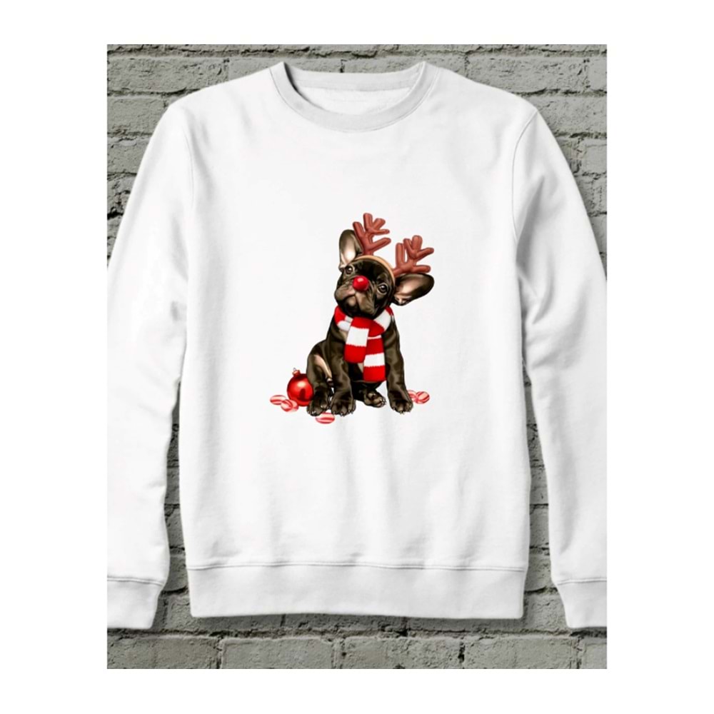 Noel Işıltısı Sweatshirt Beyaz