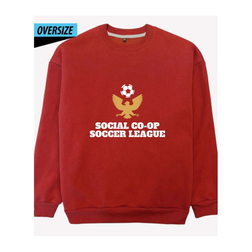 Game On Oversize Sweatshirt Kırmızı