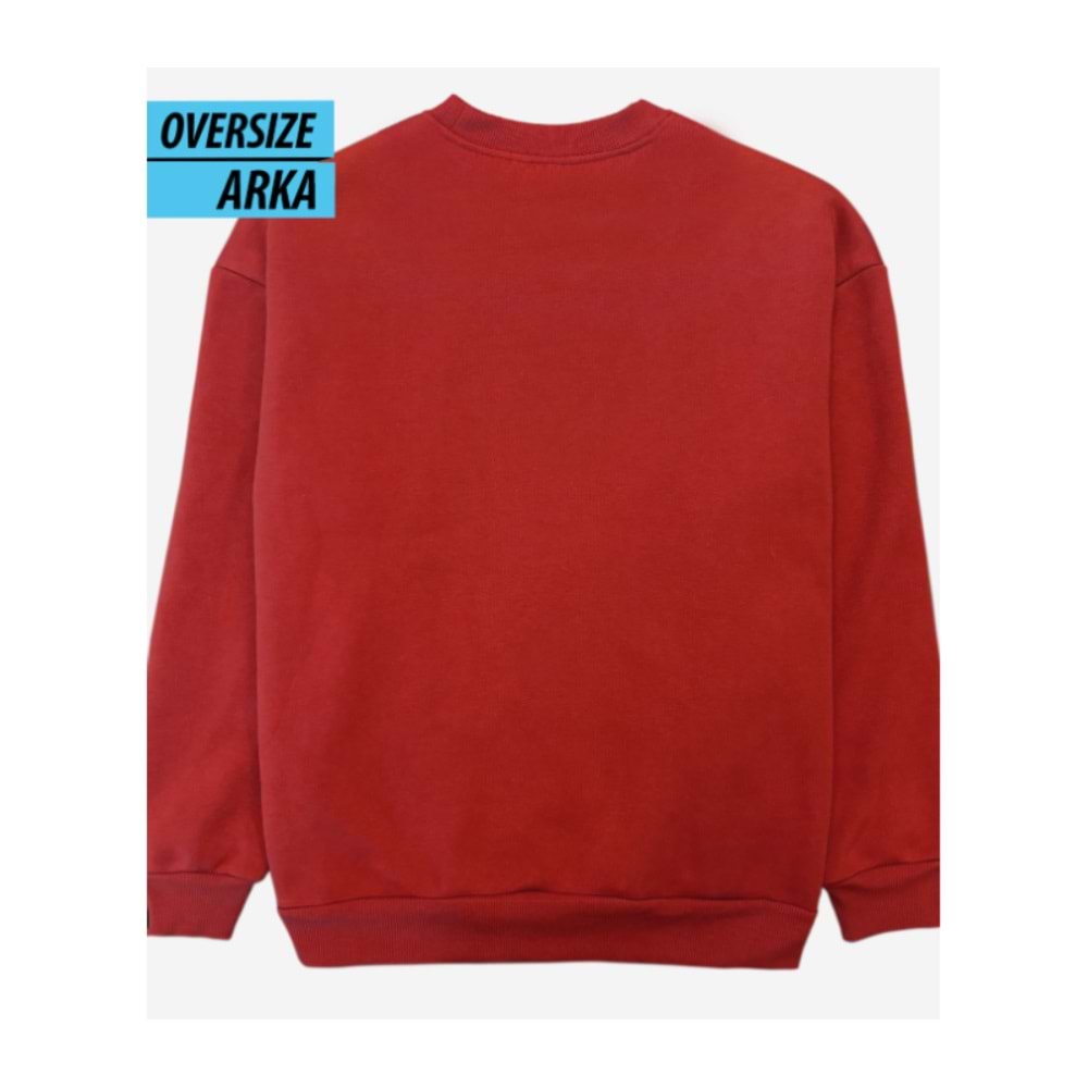 Game On Oversize Sweatshirt Kırmızı