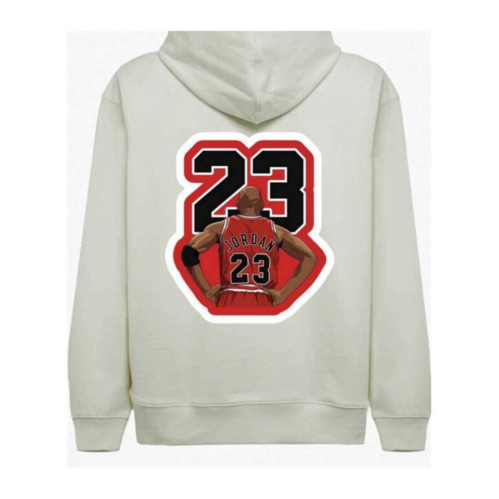 Hoop Hustle – Basketball Vibes Kapüşonlu Sweatshirt Bej