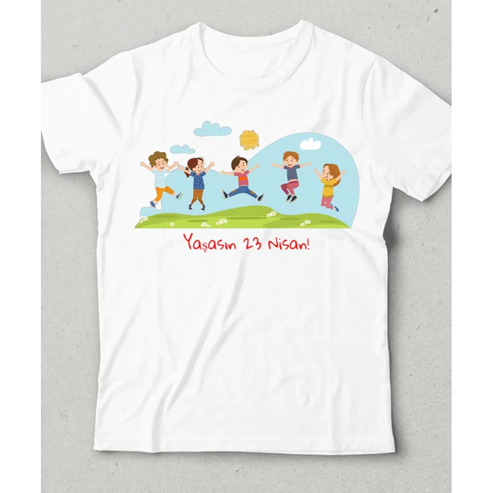 Yaşasın 23 Nisan! Özel Tasarım Çocuk T-Shirt (1-2 Yaş)