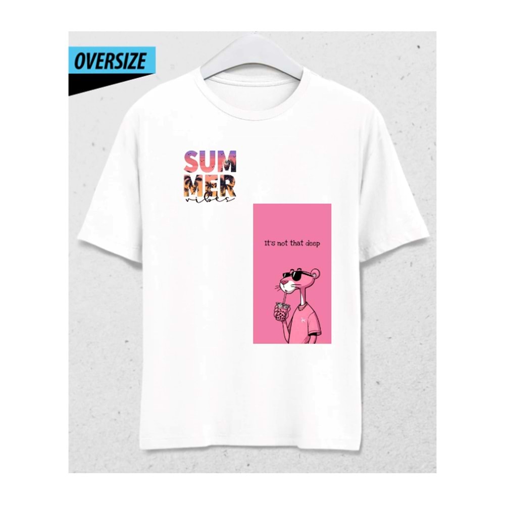 Pink Panther Holiday Oversize Siyah Tişört Siyah