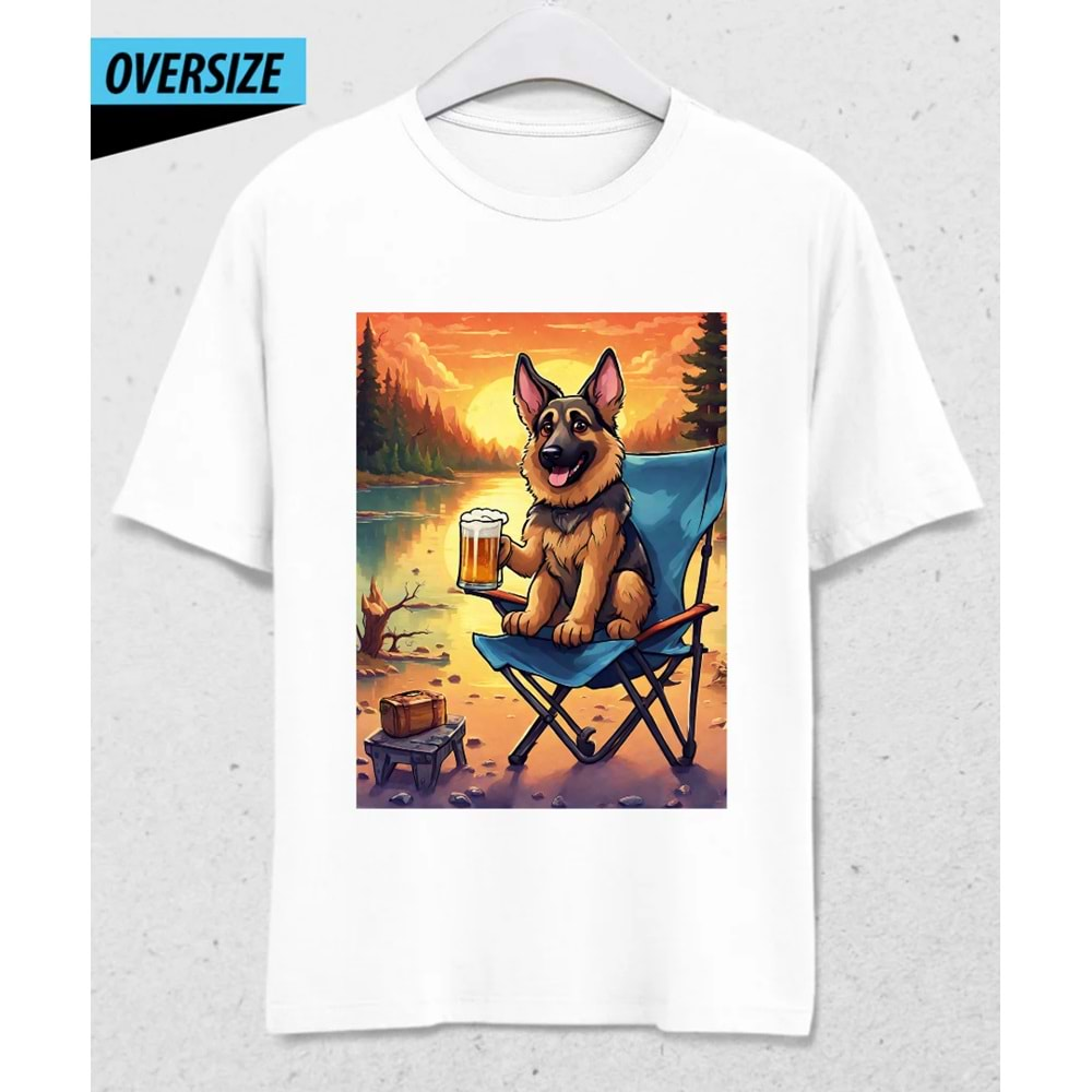 Camping Buddy Oversize Beyaz T-Shirt (S Beden)