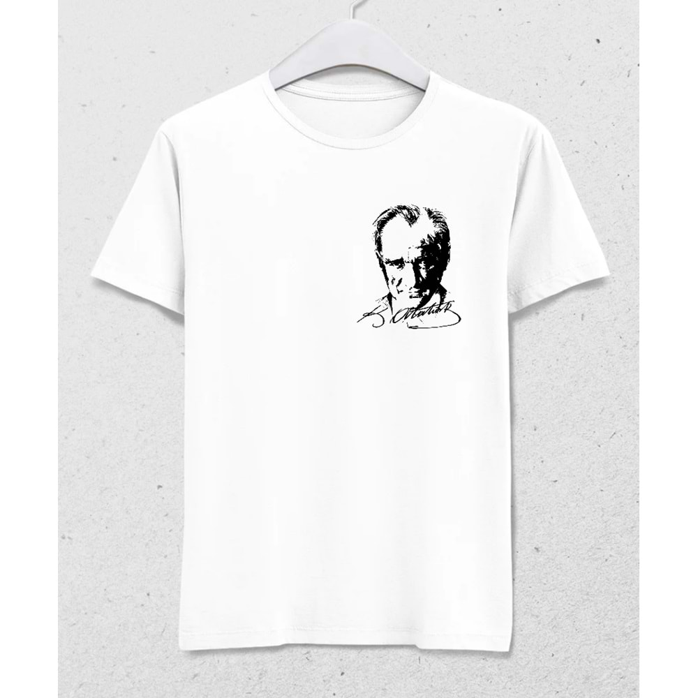 ATATÜRK Özel Tasarım Baskılı T-Shirt Beyaz XS