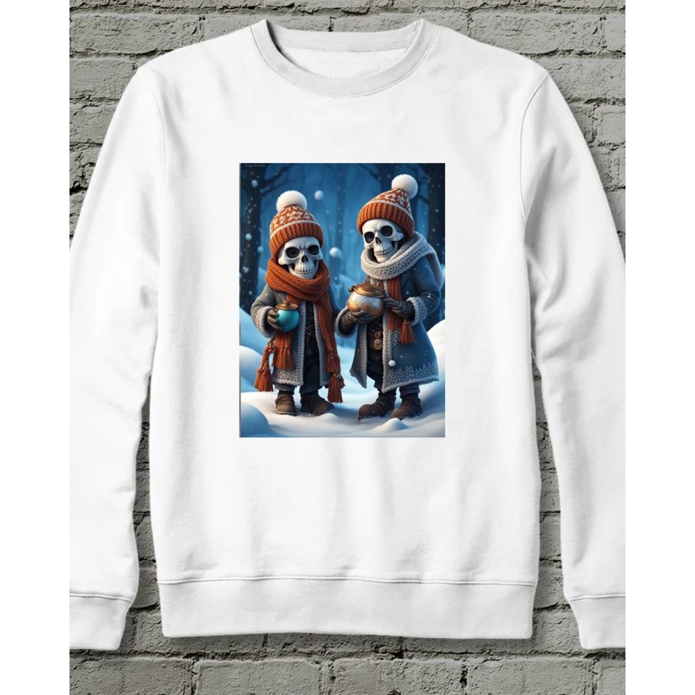 Sonsuza Dek - Özel Tasarım Sweatshirt / Unisex Beyaz