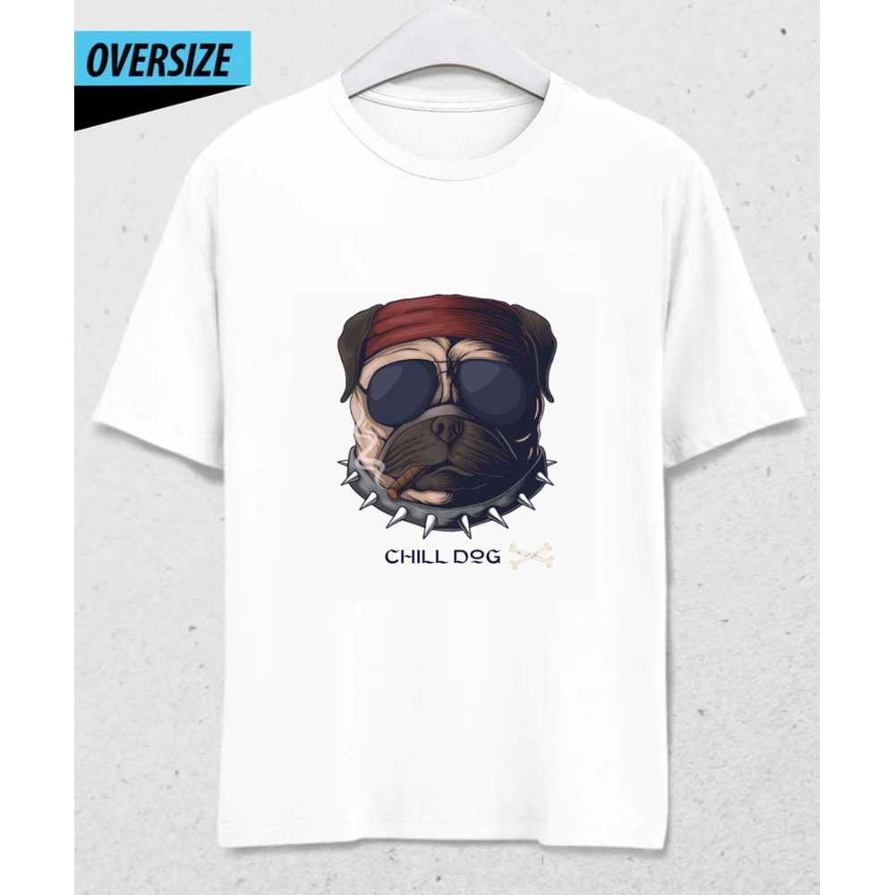 Chill Dog - Kamp, Eğlence, Motorcu T-Shirt / Tişört ( S Beden ) Hediye