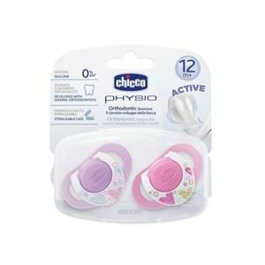 Chicco Physio Compact 2 li Silikon Emzik 12 ay+ Kız - 8058664059294