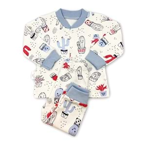 Sema Baby Sleeper Cactus Bebek Pijama Takımı 0-3 Ay - Mavi