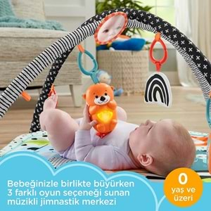 Fisher Price Neşeli Hayvanlar 3'ü 1 Arada Jimnastik Merkezi Oyun Halısı