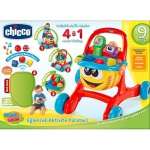 Chicco Mutlu Alışveriş İlk Adımlar Yürüteci - 4'ü bir arada İngilizce + Türkçe Aktiviteli