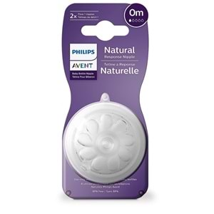 Philips Avent Natural Response 2'li Biberon Emziği, 1 Numara, 0 Ay+