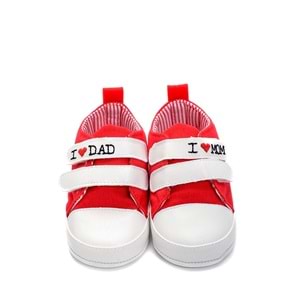 I Love Mom and Dad Patik Kırmızı G-2287 Kırmızı