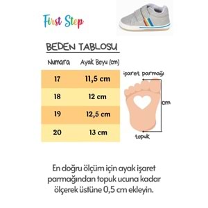 Gri Renkli Şeritli Cırt Cırtlı Erkek Bebek Patik-G-2351 Gri