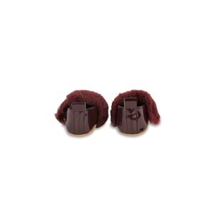Bordo Tüylü Cırt Cırtlı Rugan Kız Bebek Babet Patik Yürüme Öncesi-G-2355 Bordo