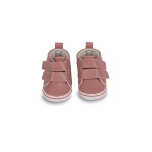 Pembe Simli Yıldızlı Kız Bebek Cırt Cırtlı Patik Yürüme Öcesi-G-2356 Pembe