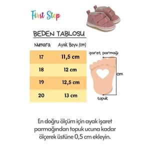 Pembe Simli Yıldızlı Kız Bebek Cırt Cırtlı Patik Yürüme Öcesi-G-2356 Pembe