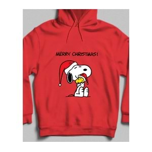 Snoopy Christmas Cozy Hoodie Kırmızı