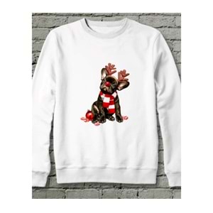 Noel Işıltısı Sweatshirt Beyaz