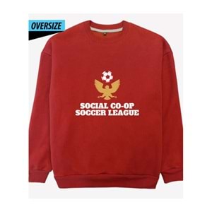 Game On Oversize Sweatshirt Kırmızı