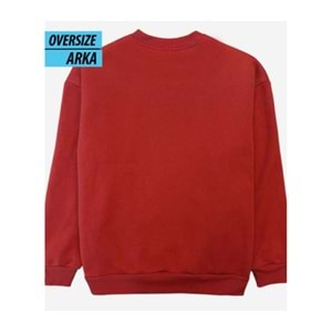 Game On Oversize Sweatshirt Kırmızı