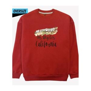 Hollywood Oversize Sweatshirt – Los Angeles Ruhunu Hisset! Kırmızı