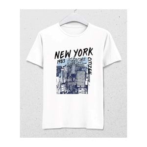 NYC Citizen 1983 – Şehir Ruhunu Üzerinde Taşı T-Shirt Beyaz