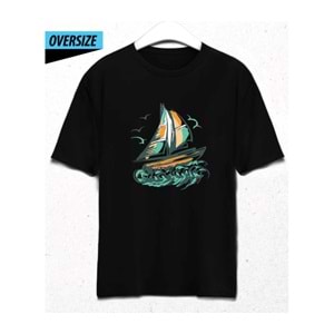 Sail Away Oversize T-Shirt Siyah