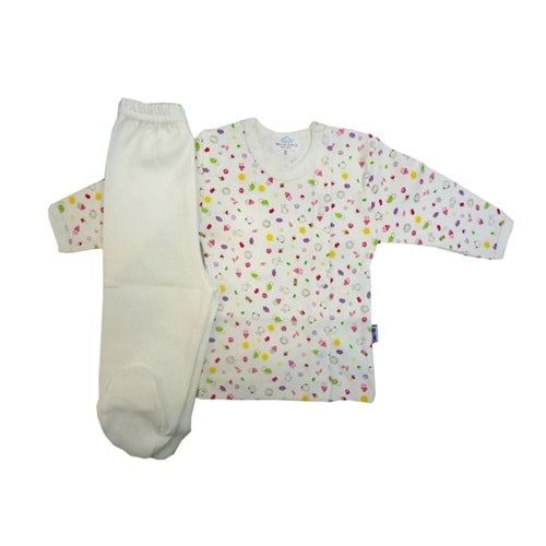 Sema Baby Bebek Pijama Takımı 0-3 Ay - Krem