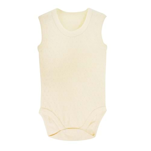 Sema Baby Jakarlı Askılı Badi (Body) - Krem 0-6 Ay