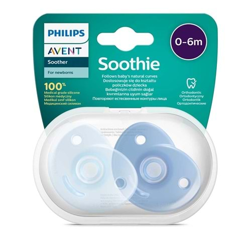 Philips Avent Soothie Ortodontik Saklama Kutulu 2li Emzik 0-6 Ay - Erkek