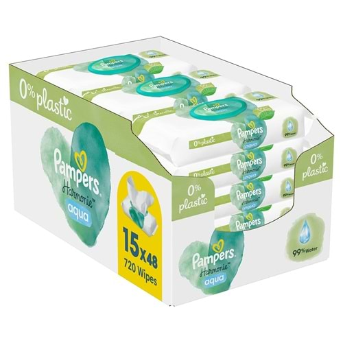 Prima Pampers Harmonie Aqua Yenidoğan Islak Havlu 48x15 Adet (720 Yaprak)