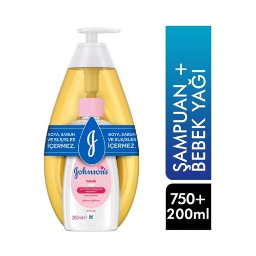 Johnson's Baby Gold Şampuan 750 ml + Bebek Yağı 200 ml