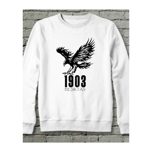Siyah Beyaz Asalet – Taraftar Ruhu Üzerinizde! Unisex Sweatshirt Beyaz