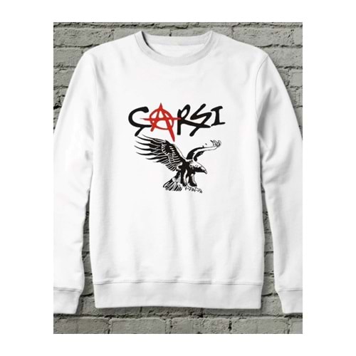 Gökyüzü Hakimi: ÇARŞI'nın Asi Ruhu Üzerinizde! Unisex Sweatshirt Beyaz