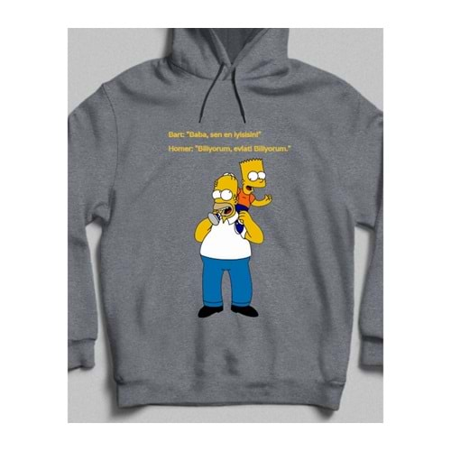 Baba Sen En İyisin! Kapüşonlu Sweatshirt Koyu Gri