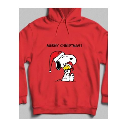 Snoopy Christmas Cozy Hoodie Kırmızı